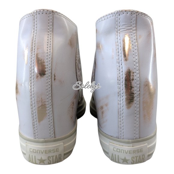 Converse 2016 Rare Lux Mid Hidden Wedge Brush Off Leather White Gold Sneaker 10 - Picture 3 of 10
